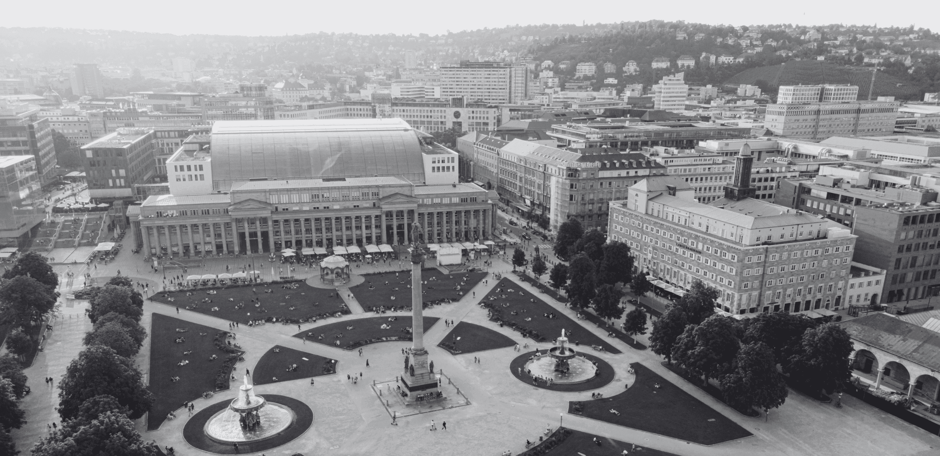 schwarz weiß Bild von Stuttgart